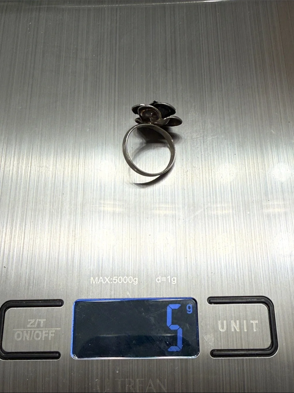 Sterling Silver Rose Flower Ring - Silver Floral Statement